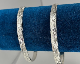 Taxco México Silver Decorated Bangle (Sterling Silver 925)