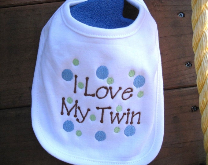 Cute Embroidered Bibs for Twins. Etsy