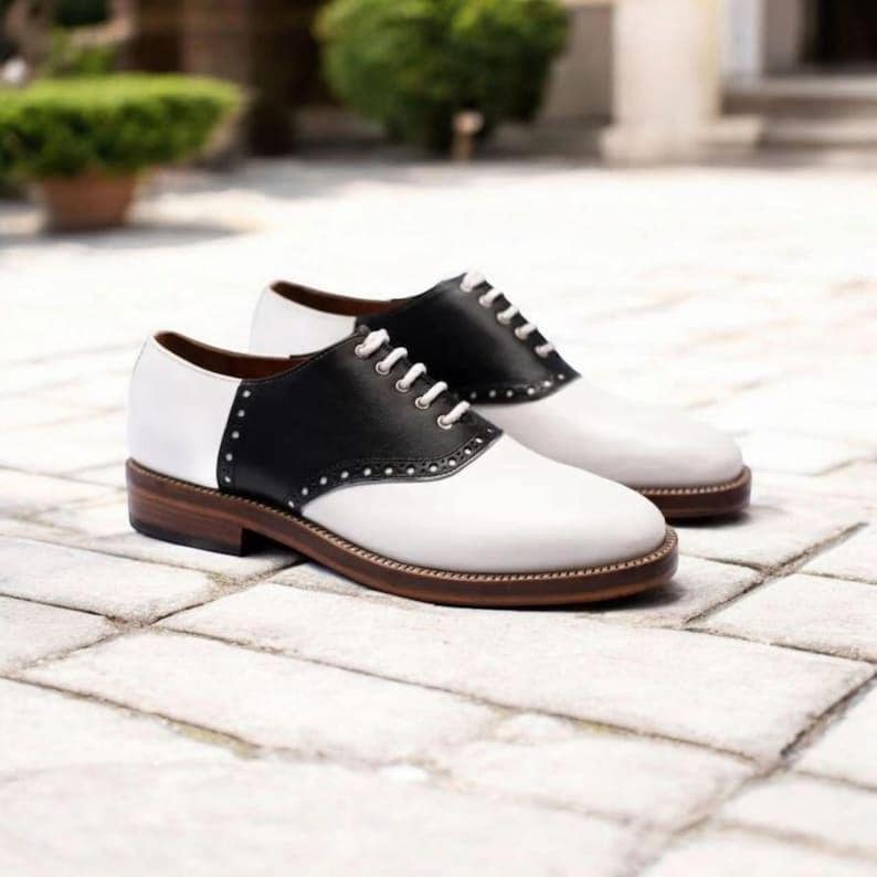 dress shoes black and white Alexander Black/White Leather Longwing Sneakers main image 0