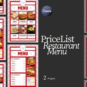 Editable menu template canva price list printable menu template editable restaurant menu template