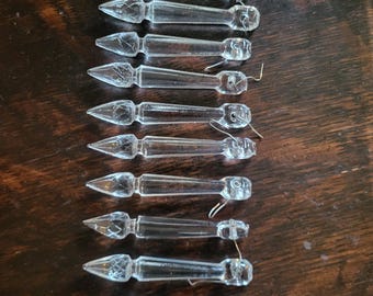 Glass Chandelier Crystal Prisms, Spear Tip, 3" Set of 10