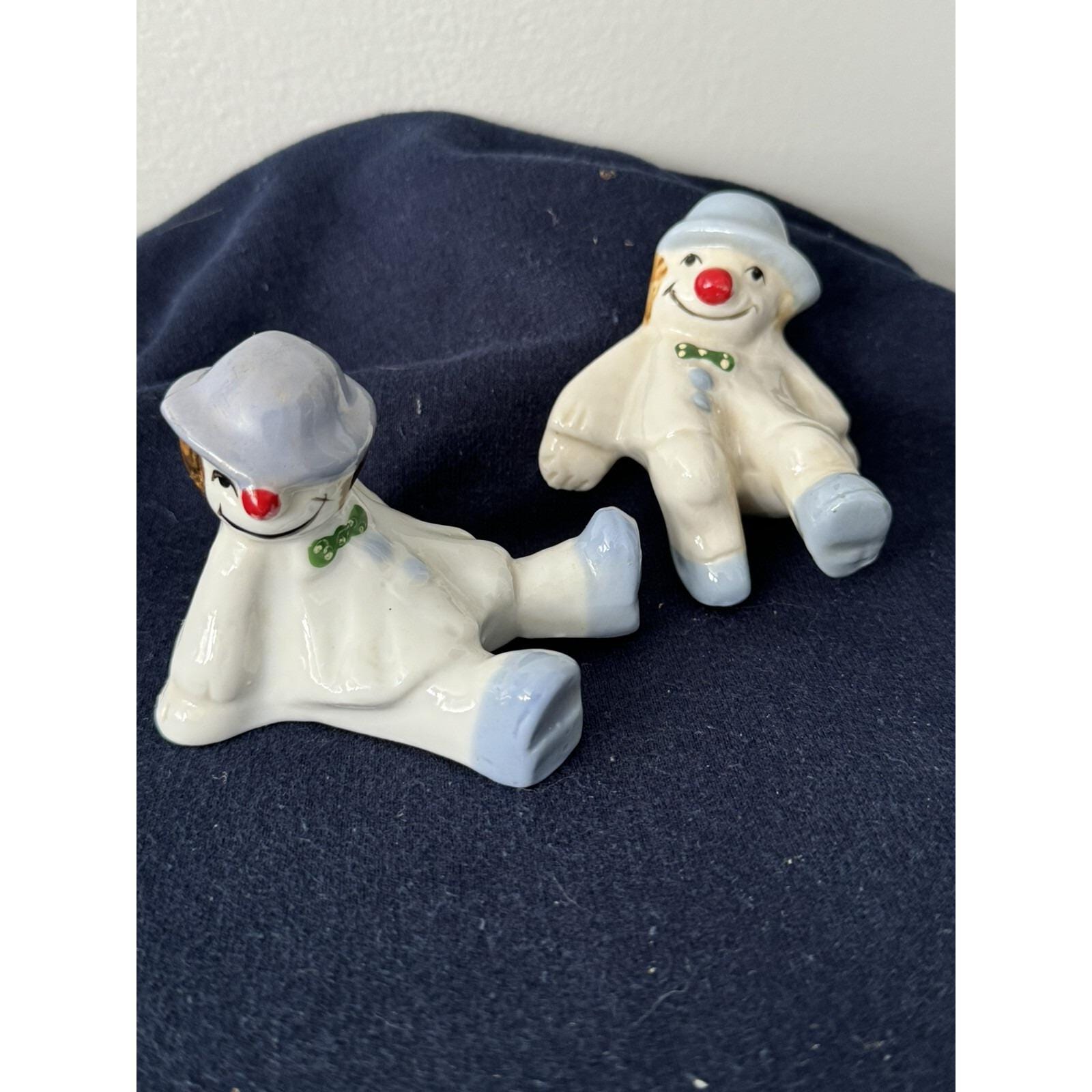 2 Pc Fitz & Floyd Tumbling Clowns Porcelain Figurine Hand Painted 1978 Vintage