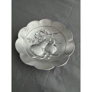 Lenox Orchard in Bloom Scalloped Rim, Dipping Bowl, Silver Tone