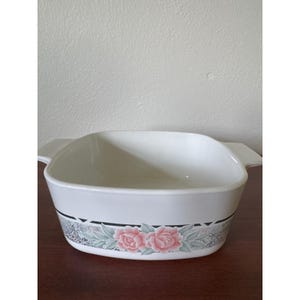 Corning Ware Casserole Dish Rose Bouquet 1.5 Liter Square Baking Pan