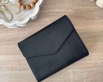 Deluxe Edition | A6 Lizard Leather Cash Binder | Cash stuffing Wallet Purse | 12 Card Slot | Monthly budget