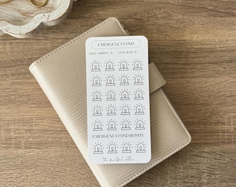 Emergency Fund Savings Challenge: Linen Cardstock with Gold Chrome Stickers
