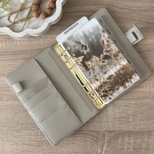 Neutral A6 Binder Dashboard Collection: Linen Cardstock Inserts | Double Sided bild 1