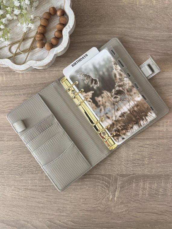 Neutral A6 Binder Dashboard Collection: Linen Cardstock Inserts | Double Sided