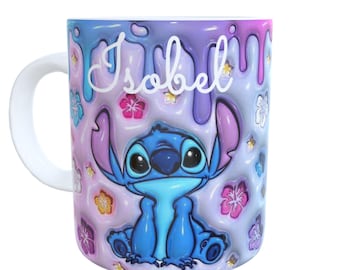 Tazza Stitch personalizzata, effetto 3D, confezione regalo
