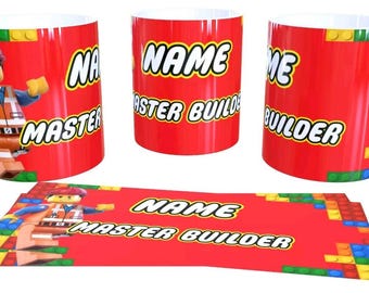 Personalised Lego inspired Mug / Cup | Gift | Birthday | Novelty | Custom | Secret Santa