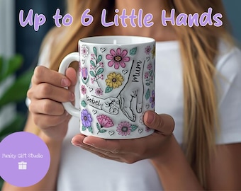 Personalized Mum Holding Hands Mug – Custom Mother's Day Gift