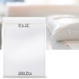 500 sacs en plastique refermables de 9 x 12 po. Sacs en plastique transparent cristallin pour exposer des t-shirts, vêtements, objets d&#39;art et d&#39;artisanat