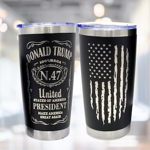 Make America Great Again Christmas Mug, Trump Coffee Tumbler 2024 Election Party President Democrat Gift Travel Cup Laser Engraved MAGA