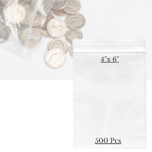 500 sacs en poly plastique transparent de 10 x 15 cm (4 po. X 6 po.)