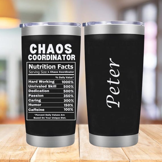Personalized Chaos Coordinator Definition Name Coffee Mug Coffee Tumbler  20oz Gift for Nurse, Thank you Gift, Gift for 20oz RN Nurse Life