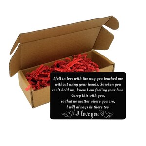Cartão de carteira gravado - presente de dia dos namorados para namorado, marido ou esposa - presente romântico de aniversário ou aniversário - bilhete de amor à distância
