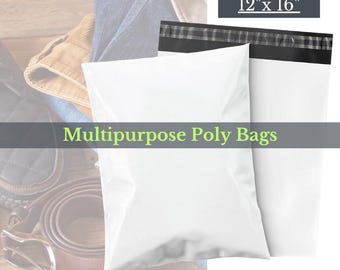 12"x16" 500 Pcs Poly Mailers Shipping Clothes Books Shoes Packaging Supplies Multipurpose Use Self Adhesive Plastic Bag