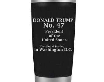 Copo Térmico Presidencial Trump 47 | Copo Térmico Isolado de 590ml com Gravação a Laser | Copo Comemorativo | Presente Eleitoral | Antigo Nº 47 | Produtos Trump