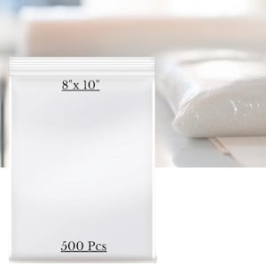Plastique transparent refermable 500 PCS 20 x 10 po. Sacs à fermeture à glissière de rangement en poly Sacs à fermeture à glissière pour cadeaux de noce, Épaisseur de 2 mil