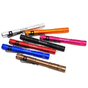 Personalized LED Flashlight - Pen Size - Custom Handyman Gift, Ideal for Dad, Grandpa, Groomsmen, Fathers Day, Gift for Him Stocking Stuffer