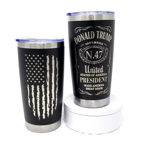 President Trump 20oz Tumbler - Trump Is 47th President 2024, Republican Gift Trump Merch Trump Supporter Mug Laser Engraved Travel Cup