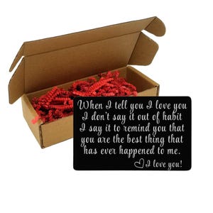 I Love You Karte für Geldbörse - Überraschungs Valentinstag Geschenk für Ihn - gewähltes bestes Jubiläumsgeschenk für Frauen und Männer - BEREIT ZUM GESCHENK