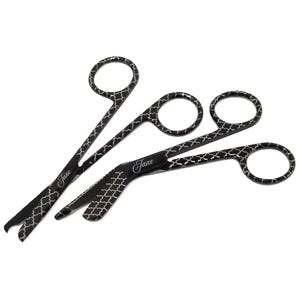 2 Pcs Personalized Nurse Appreciation Scissors Engraved Stainless Steel Custom Graduation Gifts for Him Her RN LPN Gift Set For New Interns