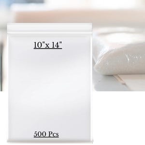 500 pcs 10 &quot;x 14&quot; Pochette refermable transparente en plastique poly pour l&#39;emballage Enveloppes refermables avec verrou supérieur Baggies Sacs plats de marchandise