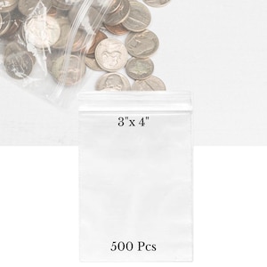 透明プラスチック 500 個 3"X4" ジップバッグ 厚さ 2 ミル 再密閉可能なトップロック 小型ミニバッグ ビーズ ジュエリー収納用