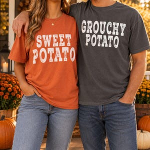 Grouchy Potato Shirt, Matching Couples Thanksgiving Tee, Funny Husband Shirt, His and Hers Fall Shirt, Comfort Colors Potato Pun Tee