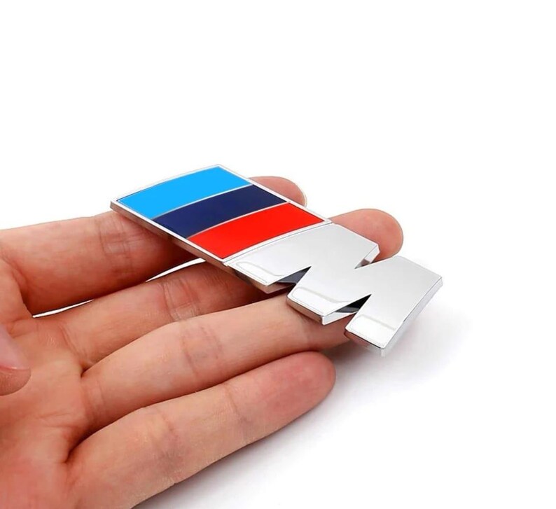 Brand New Silver BMW M Sport Badge Fender Grill Rear Badge Sticker Set ...