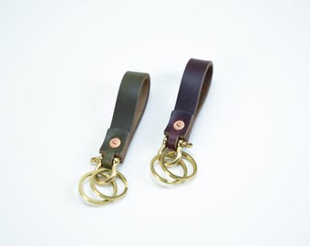 Personalized Leather Keychain with Keyring - Stylish Gift