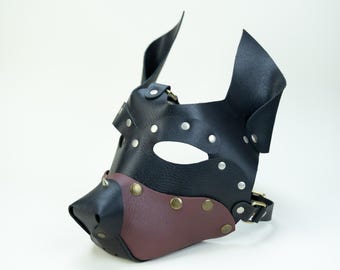 Handmade Leather Dog Mask: Cosplay Costume Mask