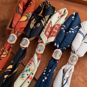 Leather Concho Bandana Slide & Bandana Set: Western Flair