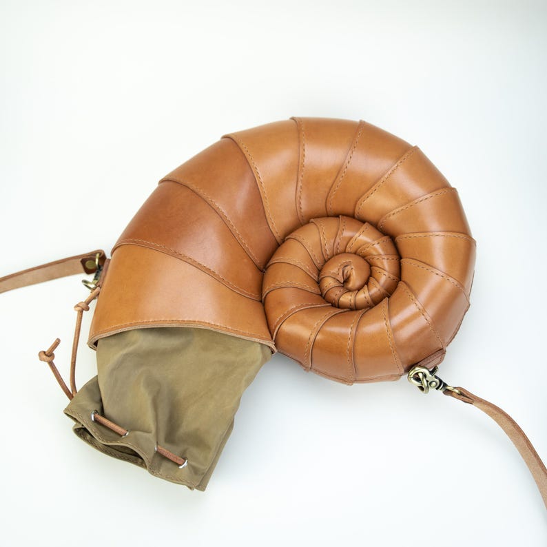 Handmade Conch Shell Leather Bag: Unique Fashion Accessory - Etsy