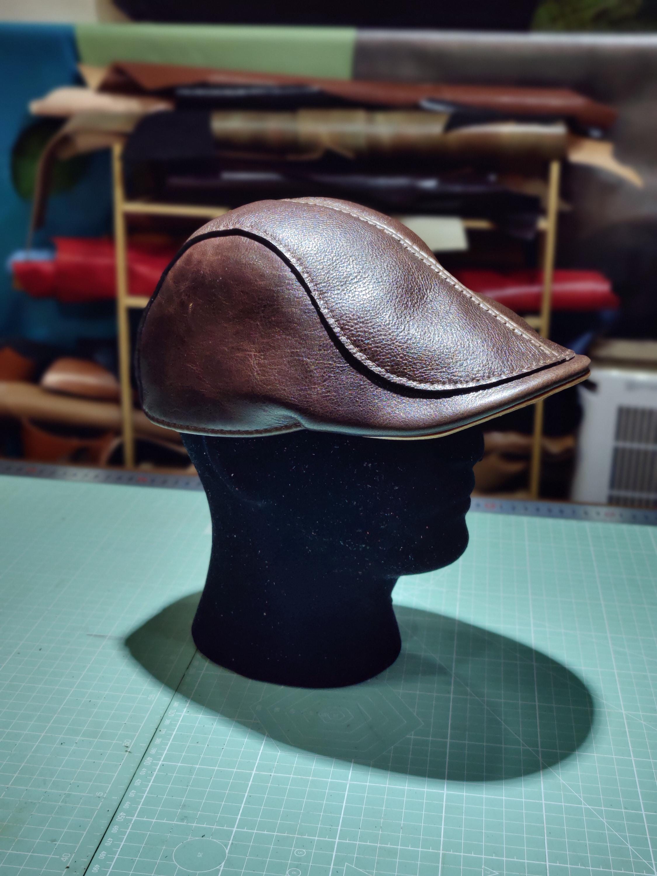 Full Grain Leather Flat Cap - Etsy