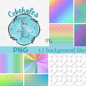 Unicorn background, digital paper, png