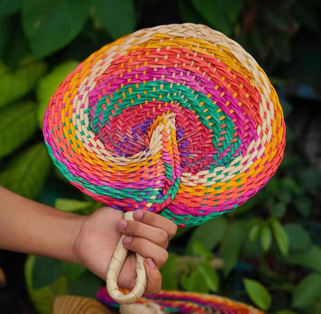 Abaniko Native Fan from the Philippines (Natural Handwoven Natural Palm Leaf Fan)