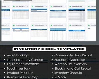 Inventory Management Templates- Instant Download (Includes: 34 excel files)