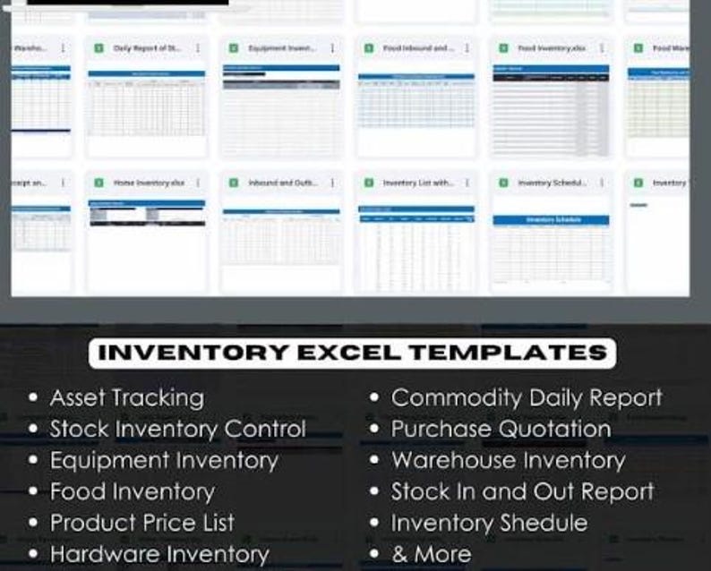 Clear Inventory Text Inventory Management Templates- Instant Download (includes: 34 Excel ...