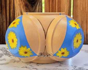 Boob Pot - Sunflower Pot - Hand-painted Gifts - Beach Decor - Boho Decor