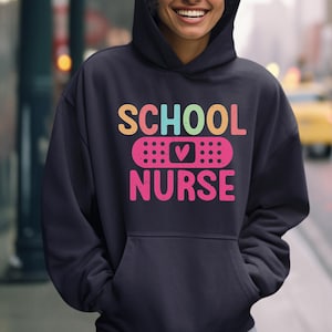 School Nurse Hoodie, Back To School Shirts, School Nurses Gift, Rn Nurse Gifts, First Day Of School Gift, Nurses Week, Nurse Gift For Women