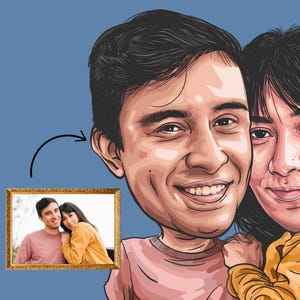 Turn Photo Into Drawing, Custom Portrait For Valentine Gift & Birthday Gift, Personalized Portrait, Couple Portrait, Family Portrait