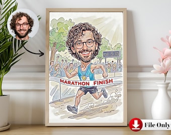 Regalos personalizados para corredores, hechos a partir de una foto, regalo divertido para maratonistas.