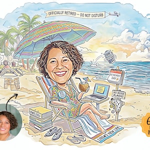 Funny Retirement Gift for Woman, Custom Boss Coworker Leaving Portrait