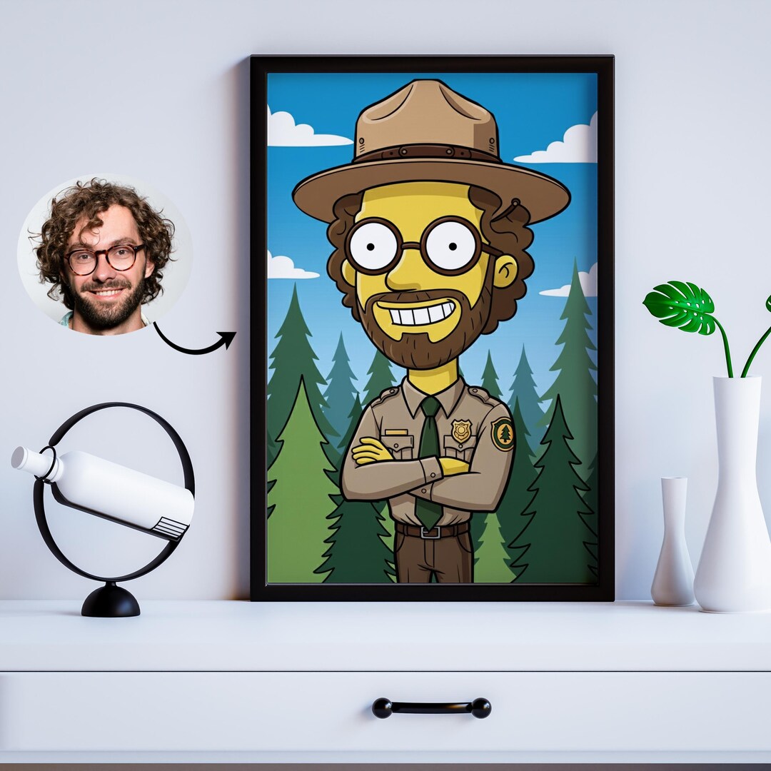 Custom Park Ranger Cartoon From Photo – Ranger Apprentice or Zookeeper ...