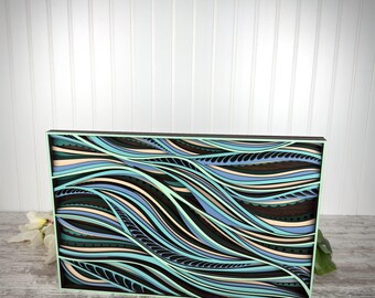 Multi Layered Wood Wall Art, Wave Decor, Handmade Laser Cut Home Accent