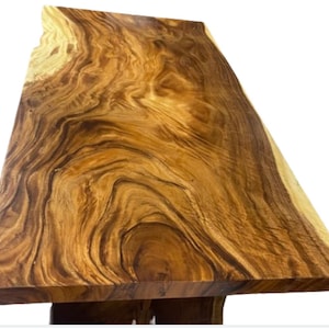 Live Edge Monkey Pod Wood Dining Table Teak Conference Table