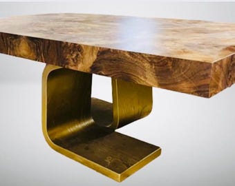 Custom Made to Order Burl Wood Coffee Table Cocktail Table Custom Made Furniture Made in USA
