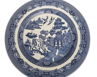 Johnson Bros Blue Willow Dinner Plates Set of 2 Made in England Blue White China